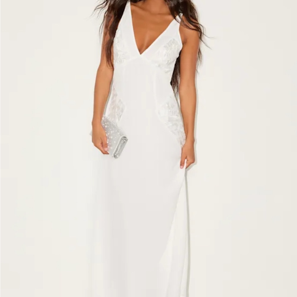 Lulu's Elegant White Maxi Dress